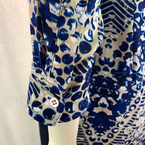 CABI WOMENS MULTICOLORED BUTTON FRONT BLOUSE S - Picture 10 of 12